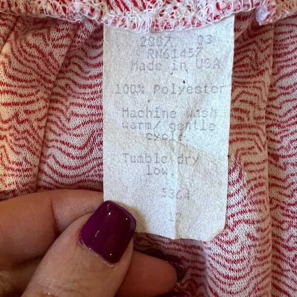 Vintage Red and White Pleated Skirt Size 12 - Picture 4 of 4